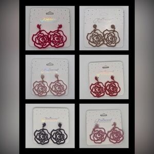 Princess Rose-Shaped Earrings Set